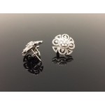 Floral Design Diamond Cluster Earrings